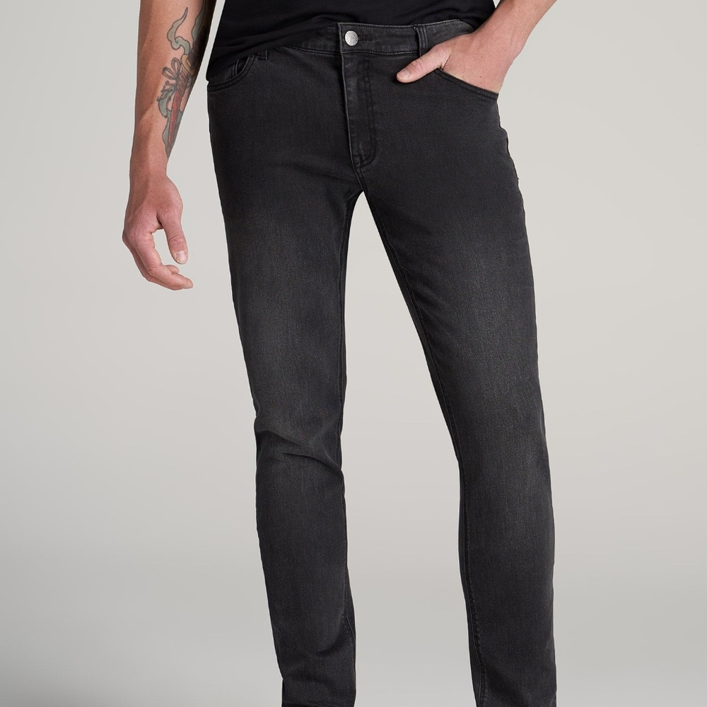 American Tall Travis SKINNY Jeans for Tall Men in Dark Smoke Size 36 / 38 / Da